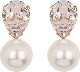 Jennifer Behr Cimone Drop Earrings in Crystal Antique Gold at Nordstrom