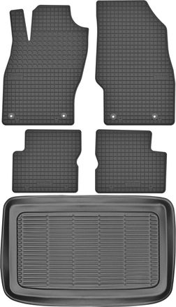 OEM Juego De Alfombrillas De Goma Para Coche Y Alfombrilla Para Maletero Para Opel Corsa E Hatchback (2015-2019)