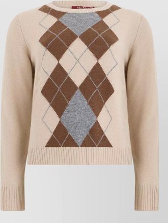 Max Mara wool cashmere diamond-pattern sweater