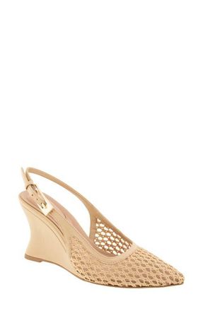 BCBGeneration Xyla Slingback Pointed Toe Wedge Pump in Natural at Nordstrom, Size 7.5