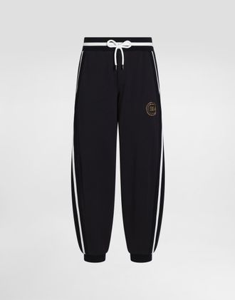 Dolce & Gabbana Cotton Fleece Jogging Trousers - Man Pants And Shorts Blue 46