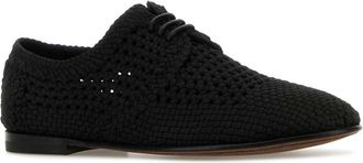 Dolce & Gabbana Mens Crochet Lace-Up Oxford Black Viscose