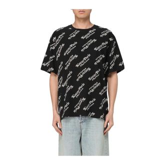 Kenzo T-Shirts, male, Black, XS, AllOver Logo Print Tee