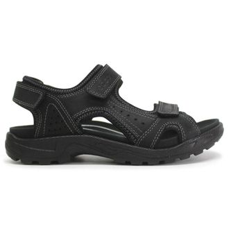 Ecco Ecco Onroads Leather Textile Mens Hook and loop Sandals - Black Black - Size:UK 12-12.5
