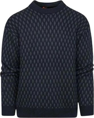 HUGO BOSS Kesh Ronde Hals Gebreid - Heren - Ronde hals truien - Blauw - S - Wol - Truien & Vesten