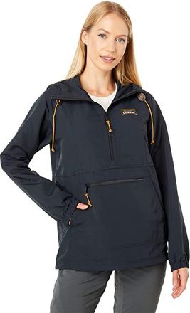 L.L.Bean Mountain Classic Anorak Womens Clothing Black : SM, Nylon