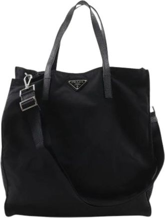 Prada Pre-owned Vintage Nylon Tote Bag - Dames - Vintage Shopper - Zwart - ONE Size - Nylon - Vintage