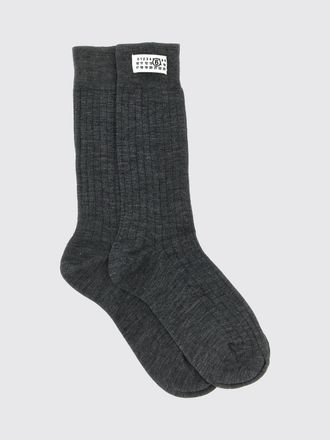 Maison Margiela Calze a coste in misto lana con logo numerico