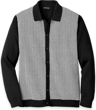 Paul Fredrick Cotton Button Front Polo