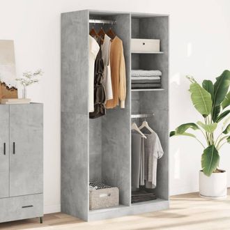 Berkfield Home Wardrobe Concrete Grey 100x50x200 cm Engineered Wood | Size: 100 x 50 x 200 cm