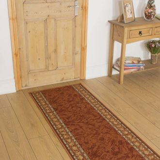 Runrug Hallway Runner Rug - Non-Slip, Hardwearing, 5.4mm - Cheops in Terracotta | Size: 120 cm x 210 cm