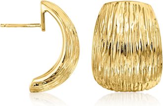 Ross-Simons Italian 14kt Yellow Gold-Plated Textured C-Hoop Earrings
