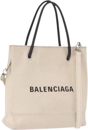 Balenciaga Pre-owned Vintage Tote Bag - Dames - Vintage Mini Tas - Beige - ONE Size - Leer - Vintage