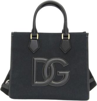 Dolce & Gabbana Pre-owned Logo Shopping Bag - Dames - Vintage Shopper - Zwart - ONE Size - Leer - Vintage