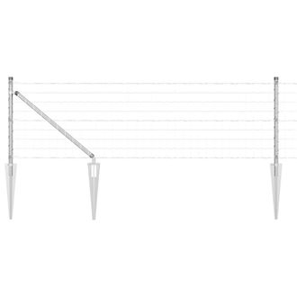 Berkfield Home Euro Fence with 7 Spike Posts 0.6x10 m Galvanised Steel in Silver