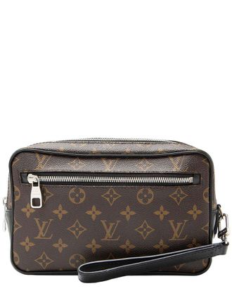 Louis Vuitton Black Monogram Macassar Kasai Clutch (Authentic Pre-Loved)
