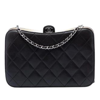 Chanel Pre-owned Quilted Lambskin Crossbody Bag - Dames - Pre-owned - Zwart - Maat: ONE Size Leer