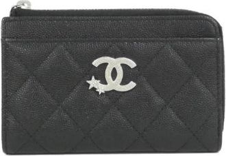 Chanel Pre-owned Wallets, female, Black, Size: ONE SIZE Pre-owned Leather wallets
