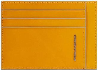 Piquadro Slim Creditcardhouder - Heren - Portefeuilles - Geel - ONE Size - Leer - Accessoires