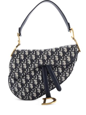Dior Saddle Handbag Oblique Canvas Medium shoulder bag - Blu