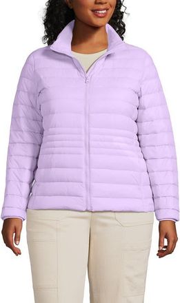 Lands End Wanderweight Ultralight Packable Down Jacket in Blushed Lilac at Nordstrom, Size 3X