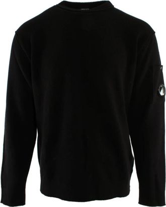 C.P. Company Zachte katoenen stretch sweater met ronde hals - Heren - Ronde hals truien - Zwart - XL - Katoen - Truien & Vesten
