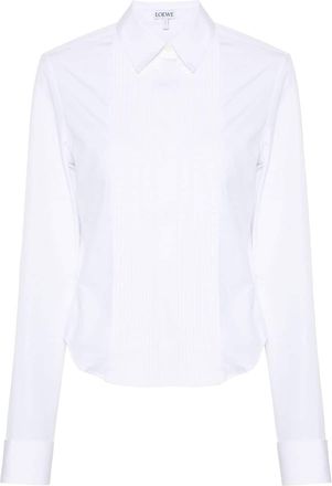 Loewe pintucking poplin shirt - women - Cotton - 38 - White
