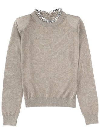 Circus Hotel Link Chain Viscose Sweater - Gray