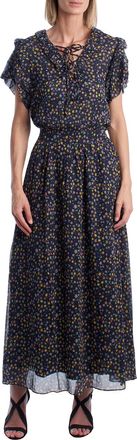 Zadig&Voltaire Lange damesjurk met strikhals en ruches WJCF0402F