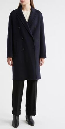 Theory Double Breasted Wool & Cashmere Coat in New Navy at Nordstrom Rack, Size Medium