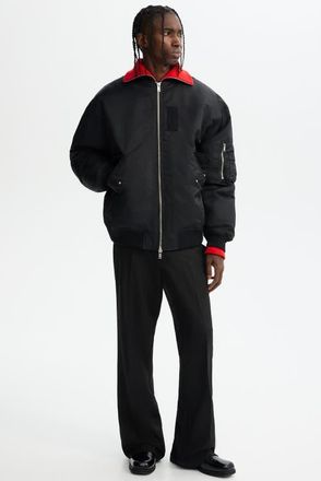 H&M Padded Bomber Jacket in Black at Nordstrom, Size Xx-Large