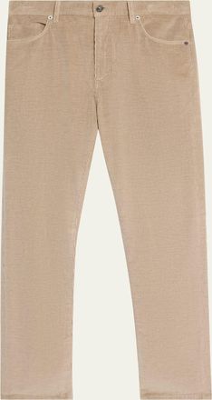 Ermenegildo Zegna Mens Dark Gray Corduroy Straight-Leg Jeans