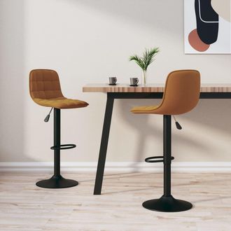 vidaXL Taburetes De Cocina 2 Unidades Terciopelo Marr&oacute;n Vidaxl