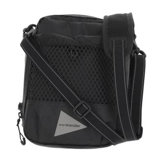 And Wander Messenger Bags, male, Black, Size: ONE SIZE Plaid Nylon Crossbody Messenger Bag