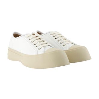 Marni Mens Leather Platform Sneaker White Calfskin