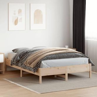 Berkfield Home Beautiful Bed Frame without Mattress 140x200 cm Solid Wood Pine in Natural