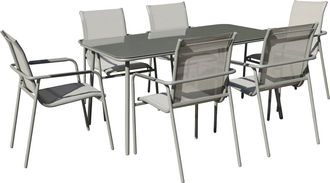 Habitat et Jardin Conjunto De Comedor De Jard&iacute;n De Metal <> - 6 Plazas - Gris