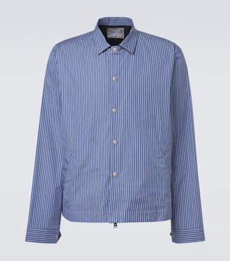 sacai Chaqueta de popel&iacute;n de algod&oacute;n a rayas
