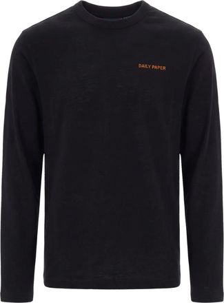 Daily Paper Clothing Tops, Heren, Zwart, XL, Katoen, Slub Longsleeve T-Shirt