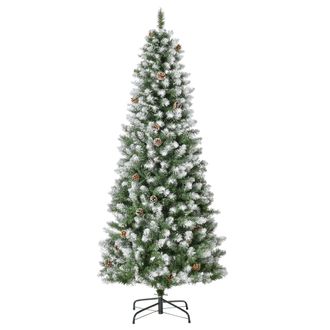 HOMCOM Rbol De Navidad Artificial 180 Cm Con 630 Ramas Y 37 Pi&ntilde;as Hojas De Pvc Base Plegable Y Soporte Met&aacute;lico Decoraci&oacute;n Navide&ntilde;a Para Interiores