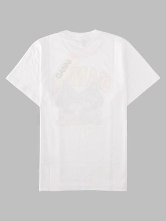 Ganni Printed Organic Cotton T-Shirt - White