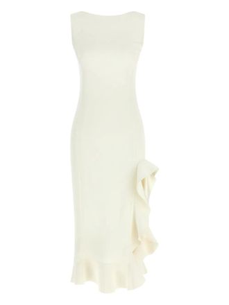 Pinko ruffled dress - women - Spandex/Elastane/Viscose - 38 - White