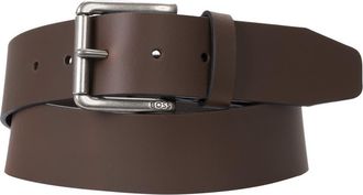 BOSS Joris Leather Belt in Dark Brown at Nordstrom, Size 36