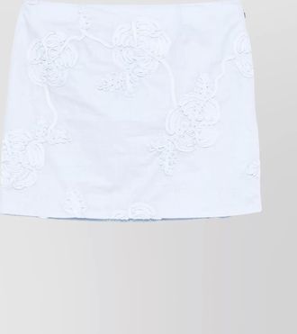 Rotate embroidered floral high waist mini skirt