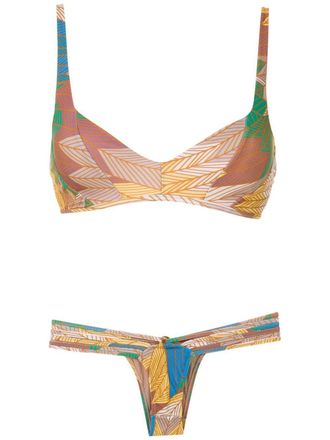 Amir Slama Set bikini Cocar Francês con stampa - Multicolore