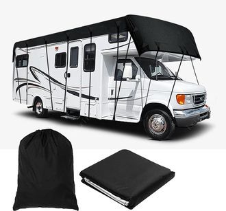 OEM Funda Para Caravanas Y Autocaravanas, Tejido Oxford 210d, Protecci&oacute;n De Techo Para Furgonetas Camper, Color Negro (6,5 X 3 M)
