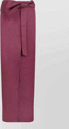 Genny high waist long wrap skirt with bow