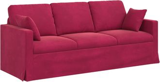 vidaXL Sof&aacute; Rojo Vino 198 X 78 X 80 Cm Terciopelo Vidaxl
