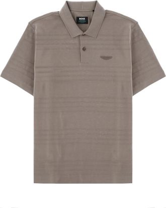 HUGO BOSS Beige Stripes Shirt Collar Polo