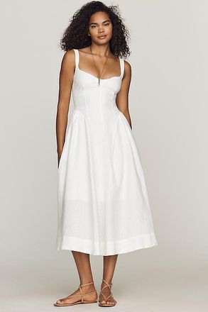Reformation Birdie 100% Linen Midi Dress